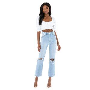 Rolla's Original Straight High Rise Jeans in Sunbleach Worn 28 Womens Denim Pant